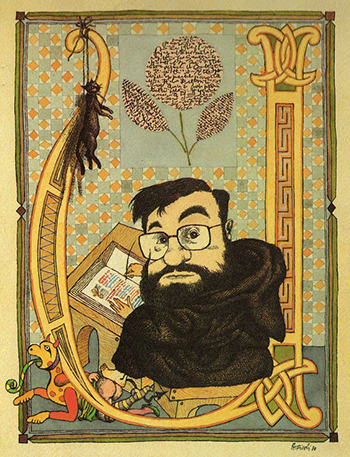 Umberto Eco. Caricatura de Tullio Pericoli